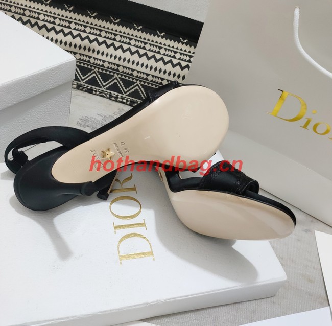 Dior DWAY HEELED SANDAL Embroidered Satin and Cotton 93284-12