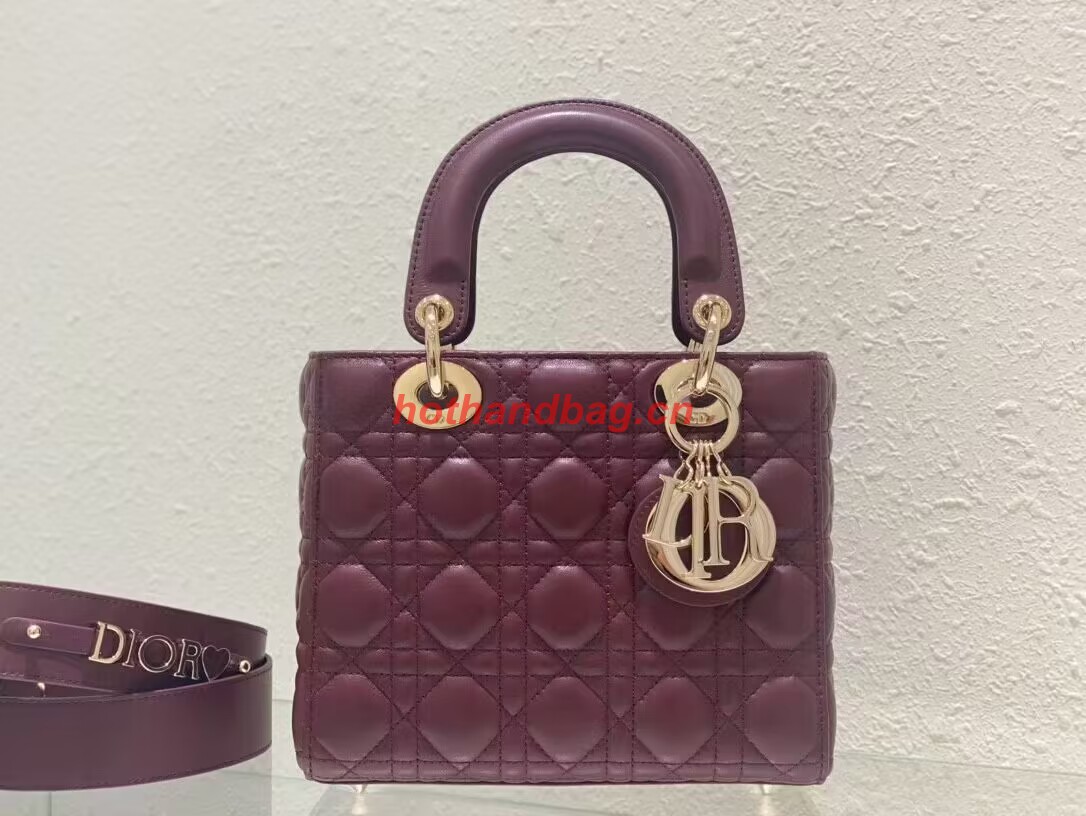 SMALL LADY DIOR MY ABCDIOR BAG Cannage Lambskin M0538ONG wine