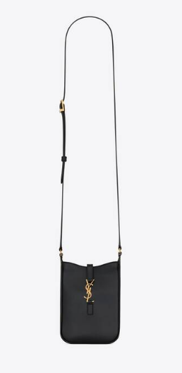 SAINT LAURENT LE 5 A 7 MINI VERTICAL IN SHINY LEATHER 7352142 black