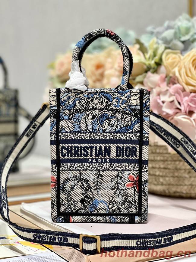 MINI DIOR BOOK TOTE PHONE BAG Embroidery S5555CES-3