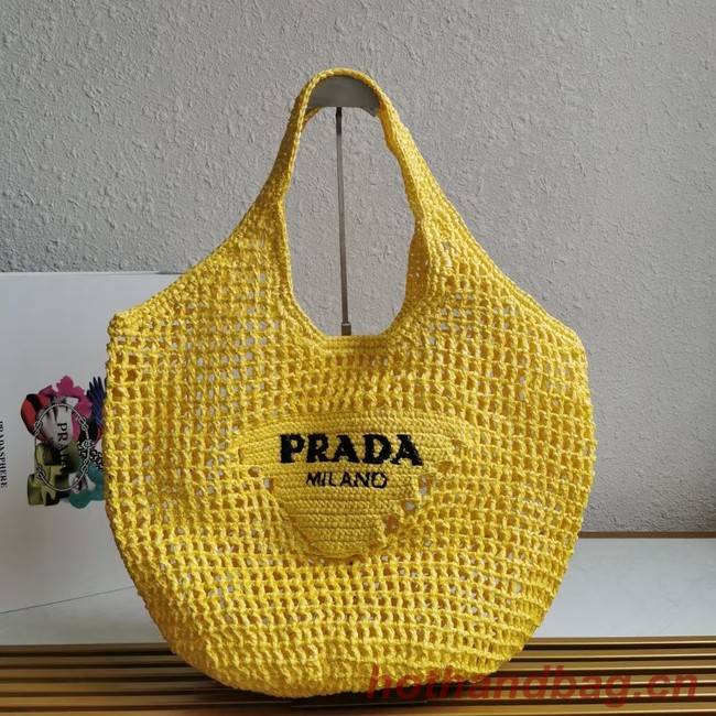 Prada Crochet tote bag 1BG424 yellow