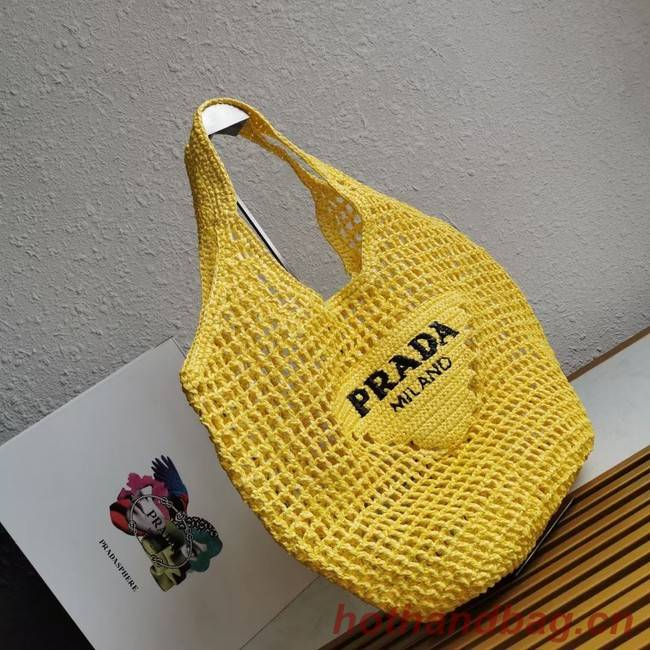 Prada Crochet tote bag 1BG424 yellow