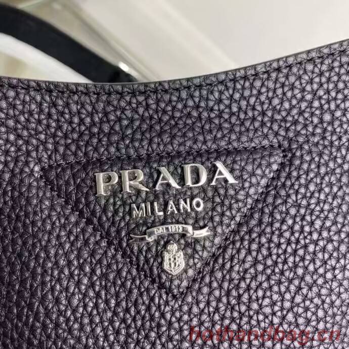 Prada Leather mini shoulder bag 1BH191 black