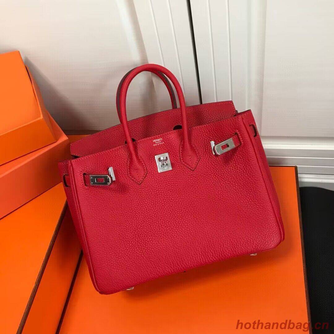 Hermes original Toge Leather HB35O red&silver Metal