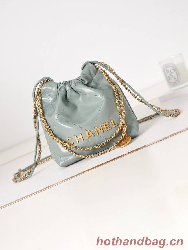 CHANEL 22 MINI HANDBAG AS3980 sky blue