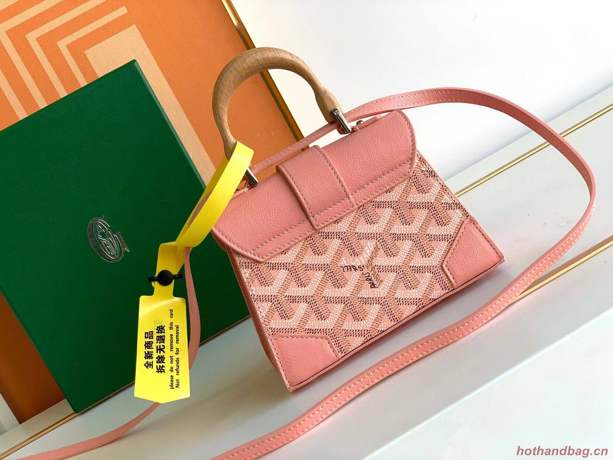 Goyard Nano Saigon Tote Bag Original Leather 55633 Pink