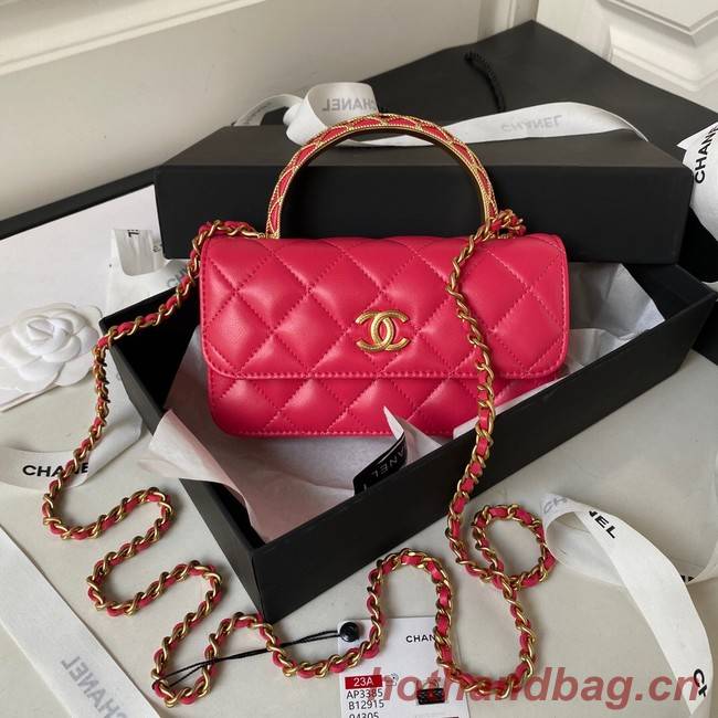 Chanel MINI FLAP BAG WITH TOP HANDLE AP3385 red