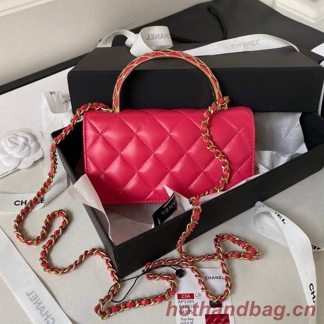 Chanel MINI FLAP BAG WITH TOP HANDLE AP3385 red