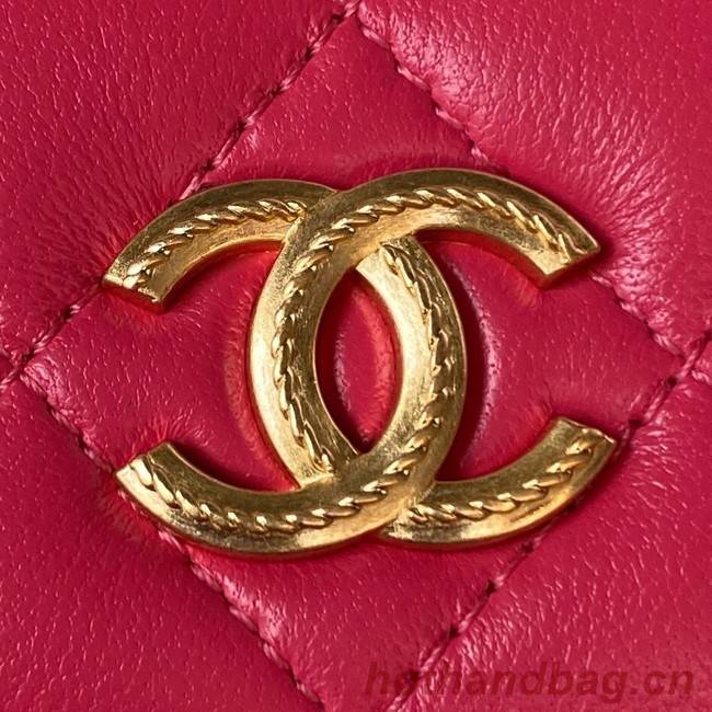 Chanel MINI FLAP BAG WITH TOP HANDLE AP3385 red