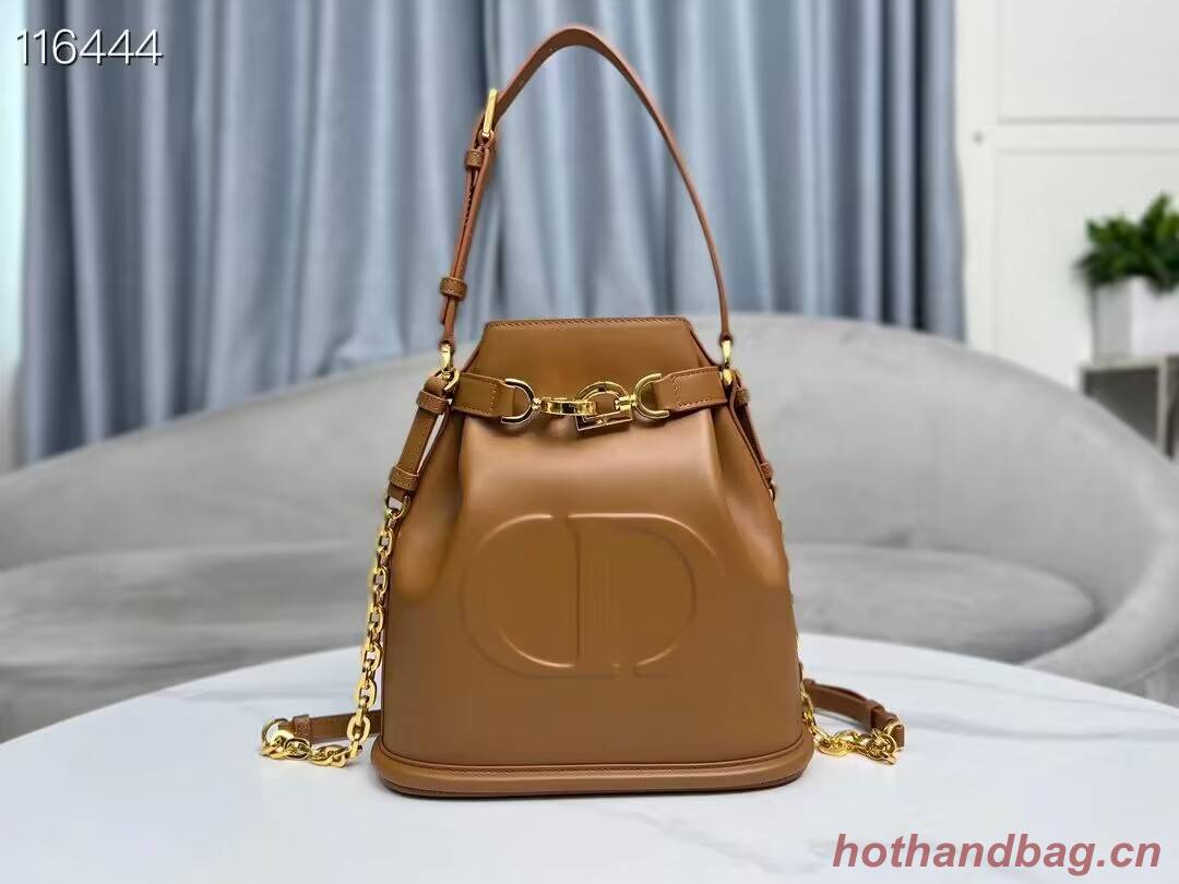 MEDIUM CEST DIOR BAG CD-Embossed Calfskin M2271UBHA  brown