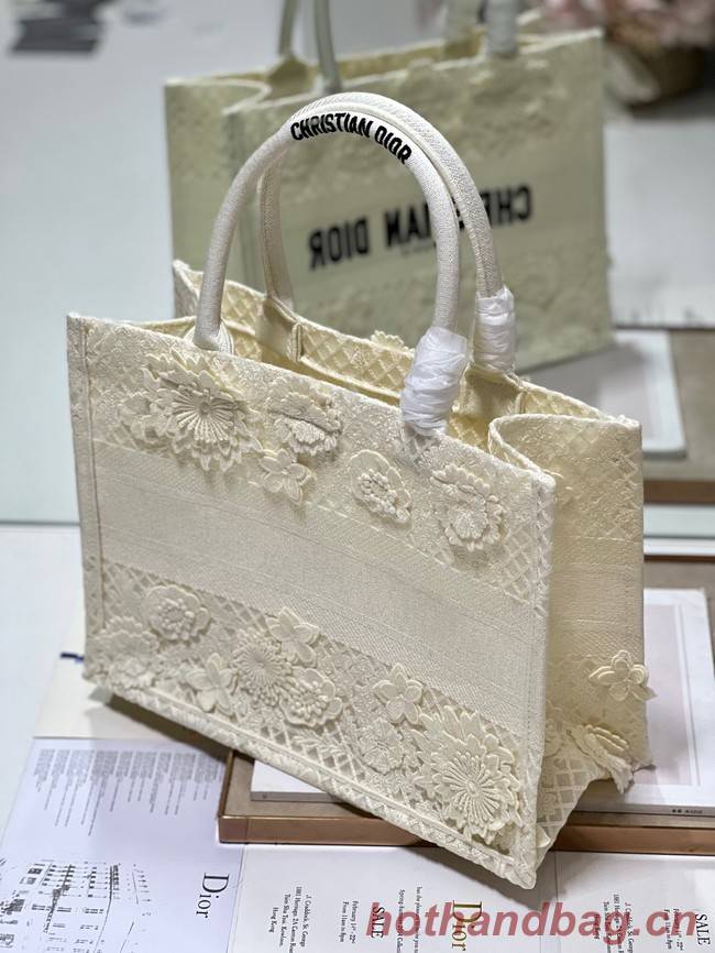 MEDIUM DIOR BOOK TOTE D-Lace Embroidery M1296ZE-2