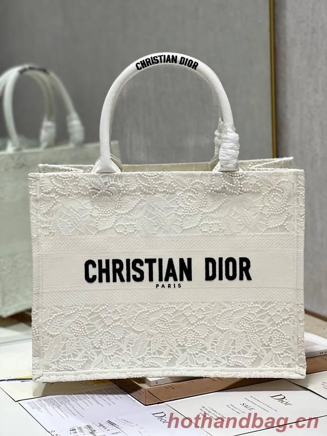 MEDIUM DIOR BOOK TOTE D-Lace Embroidery M1296ZE-6