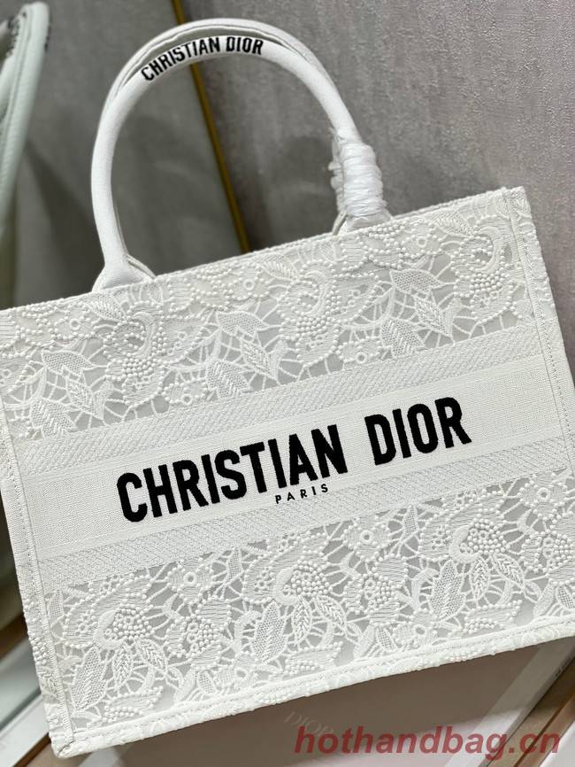 MEDIUM DIOR BOOK TOTE D-Lace Embroidery M1296ZE-6