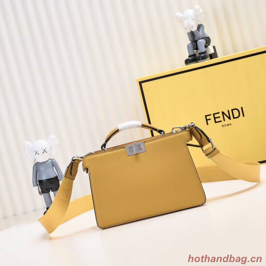 Fendi Peekaboo ISeeU XCross Small Original Leather Bag 2317 Yellow