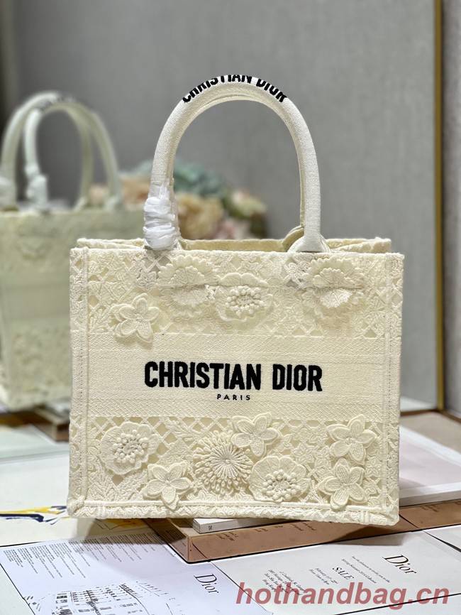 SMALL DIOR DIOR BOOK TOTE D-Lace Embroidery M1296ZRG-1