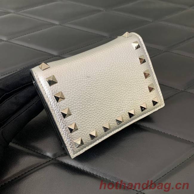 VALENTINO Calfskin Wallet 0P39R silver