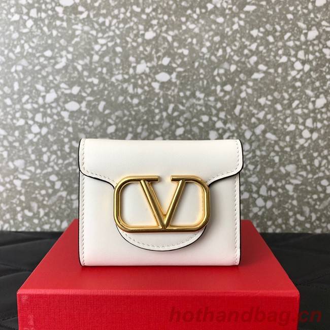 VALENTINO Calfskin Wallet 4138 white