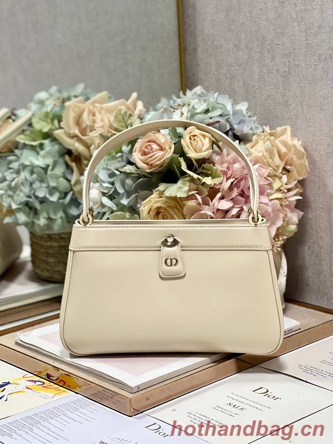 MEDIUM DIOR KEY BAG Dusty Ivory Box Calfskin M1843OBEQ