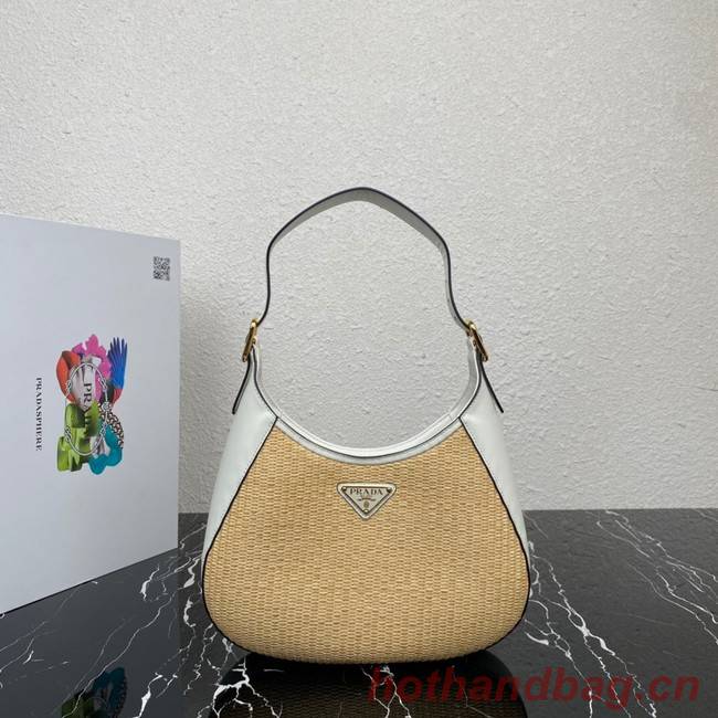 Prada Leather weave shoulder bag 1BC179 white