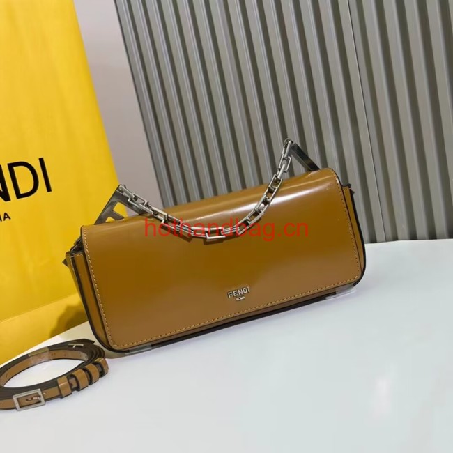 Fendi small smooth leather bag F1090 brown