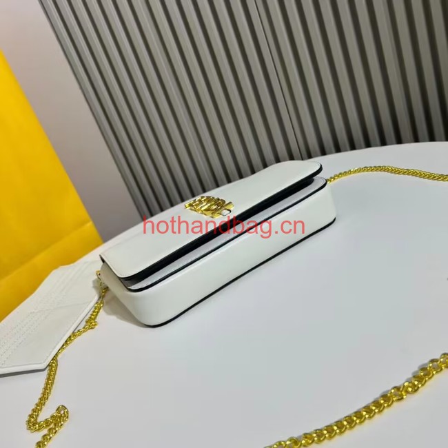 Fendi small smooth leather bag F1225 white