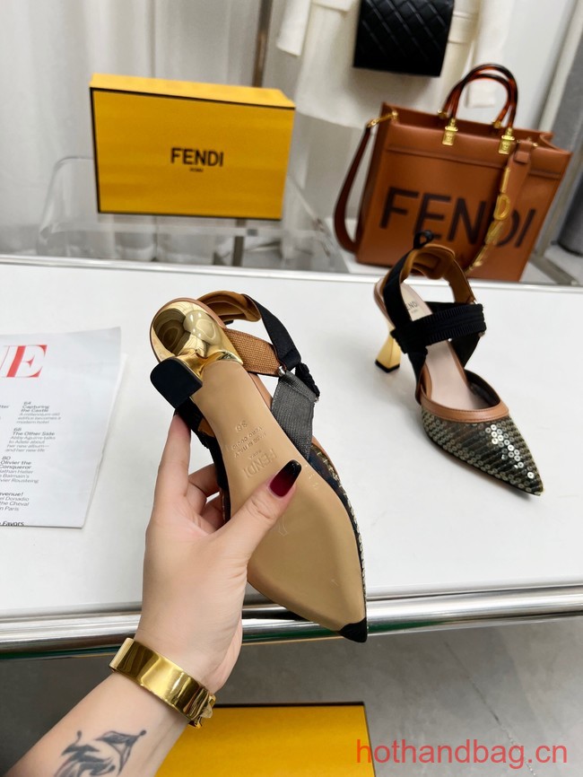 Fendi Colibri mesh high-heeled slingbacks 93616-4