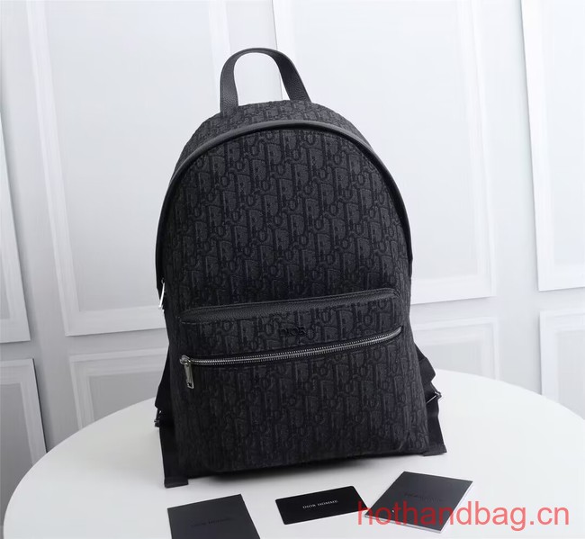 DIOR BACKPACK Black Dior Oblique Jacquard Grained Calfskin CM1088-2