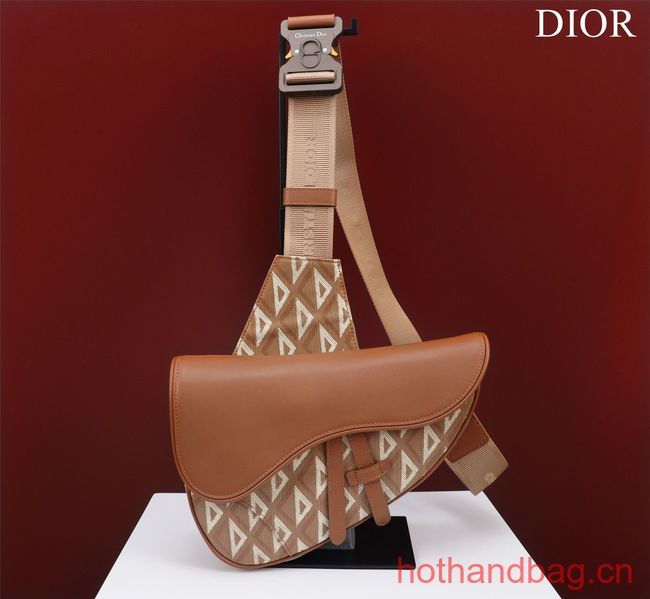 Dior Essentials SADDLE BAG Diamond Canvas 1ADPO093 brown