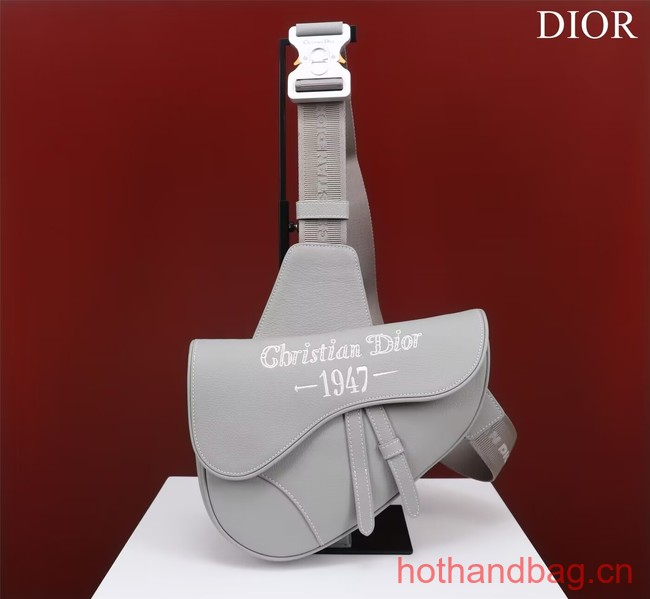 Dior Essentials SADDLE BAG Grained Calfskin 1ADPO093f-1 gray