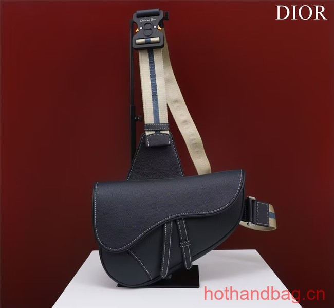 Dior Essentials SADDLE BAG Grained Calfskin 1ADPO093f-2 Royal Blue 