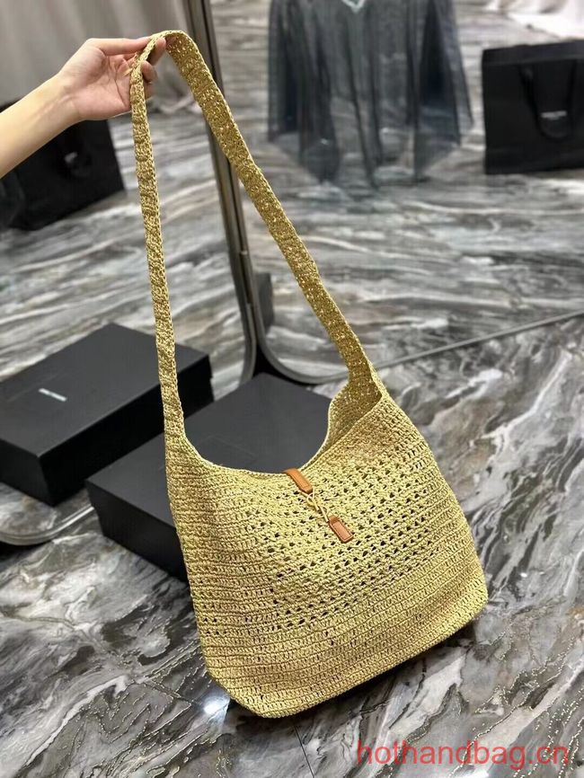 SAINT LAURENT Crochet tote bag Y990941 apricot