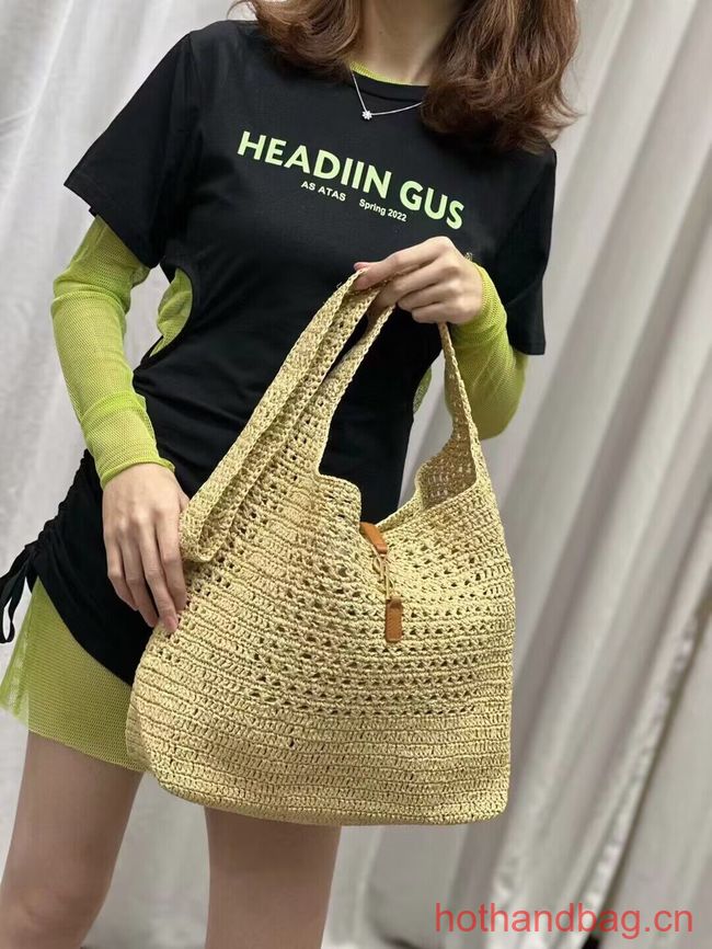 SAINT LAURENT Crochet tote bag Y990941 apricot