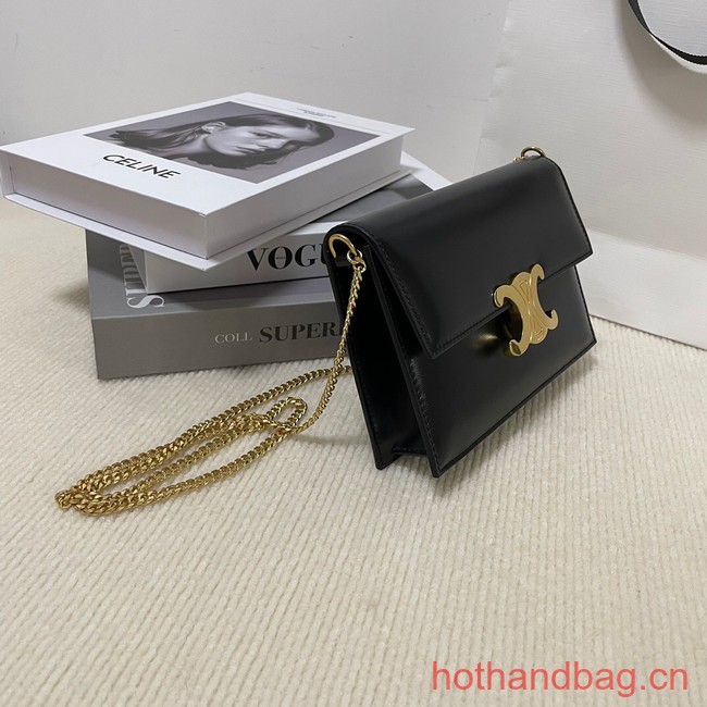 Celine CLUTCH WITH CHAIN IN TRIOMPHE LAMBSKIN 107732 black