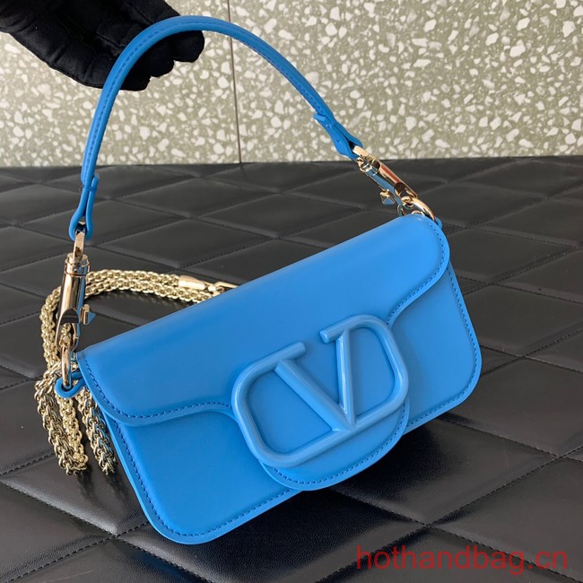 VALENTINO GARAVANI MINI LOCO Calf leather Shoulder Bag 1W2B0K Sapphire blue