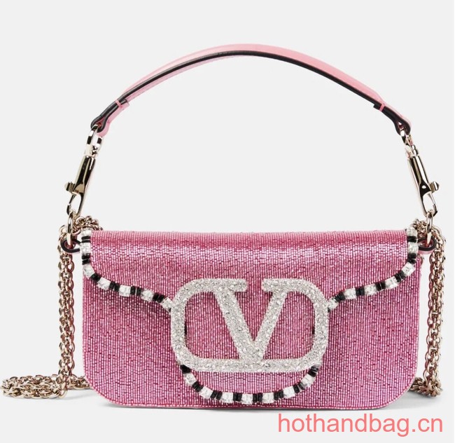 VALENTINO V-logo MINI LOCO bag beads 5032B pink