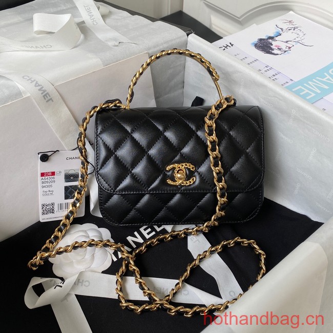 Chanel SMALL FLAP BAG WITH TOP HANDLE AS4306 black