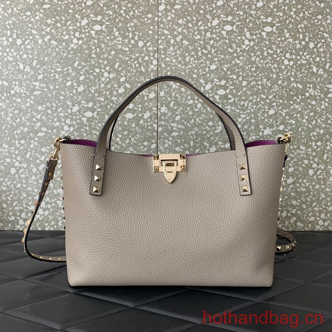 VALENTINO grain calfskin leather bag 0044 gray