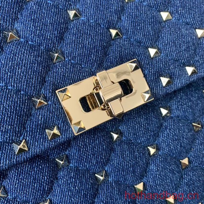 VALENTINO ROCKSTUD SPIKE Denim B0122 blue