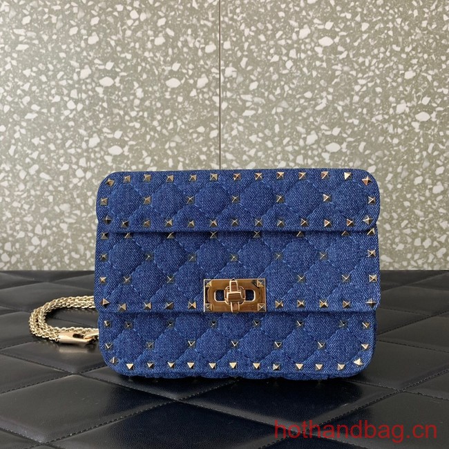 VALENTINO ROCKSTUD SPIKE Denim B0123 blue