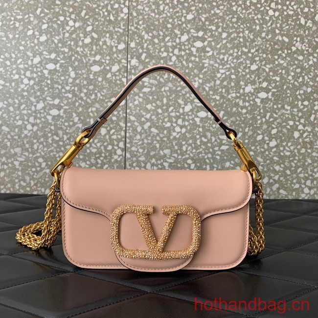 VALENTINO GARAVANI MINI LOCO Calf leather Shoulder Bag 1W2B0K light pink