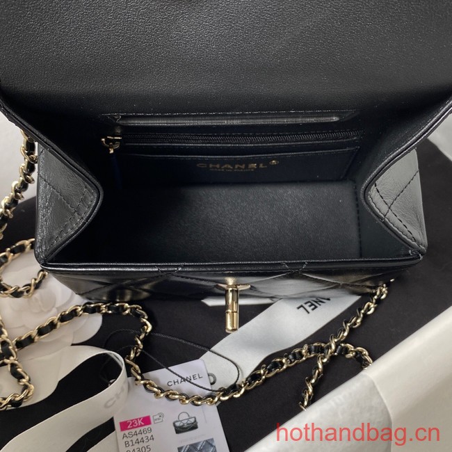 Chanel SMALL FLAP BAG WITH TOP HANDLE AS4469 black