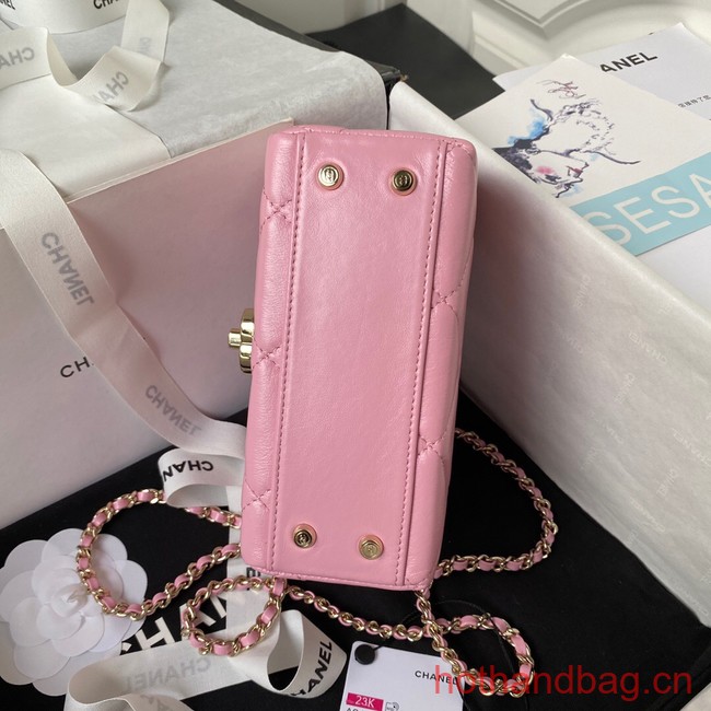 Chanel SMALL FLAP BAG WITH TOP HANDLE AS4469 pink