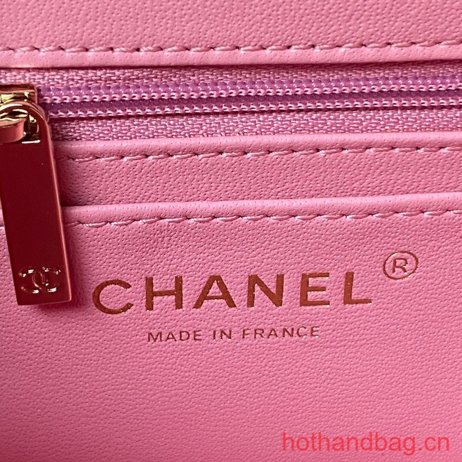 Chanel SMALL FLAP BAG WITH TOP HANDLE AS4469 pink