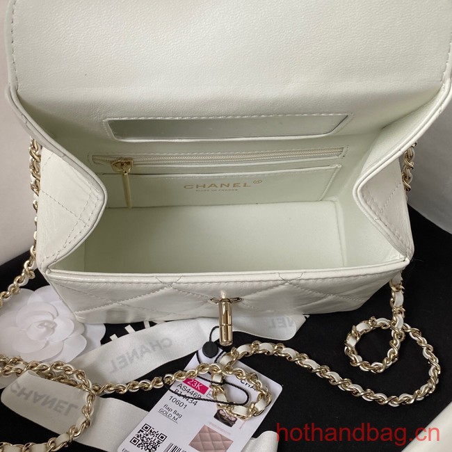 Chanel SMALL FLAP BAG WITH TOP HANDLE AS4469 white