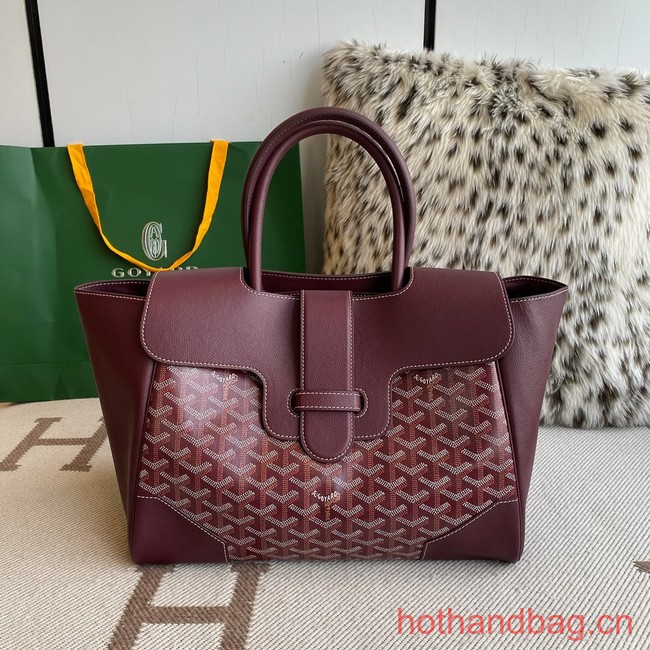 Goyard Calfskin Leather Tote Bag 20300 Wine