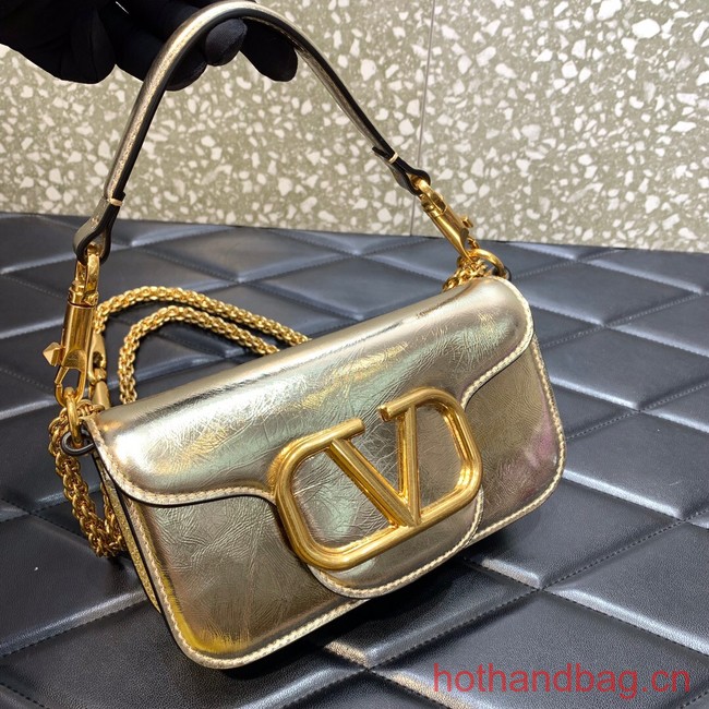 VALENTINO GARAVANI MINI LOCO Calf leather Shoulder Bag 1W2B0K light gold