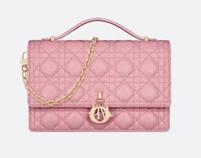 MISS DIOR TOP HANDLE BAG Melocoton Pink Cannage Lambskin M0997ON