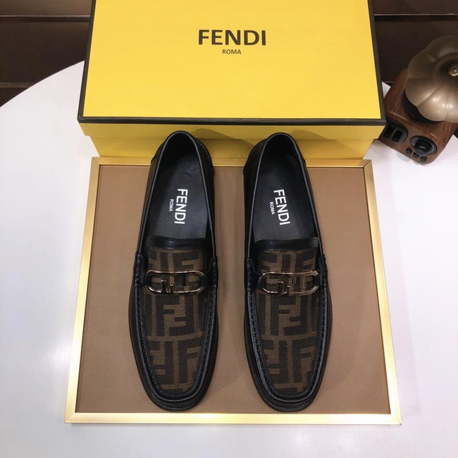 Fendi Mens FF Squared leather loafers 93833-3