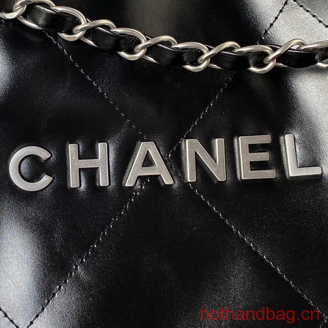 CHANEL 22 HANDBAG Calfskin & Guns-Tone Metal AS3261 black 