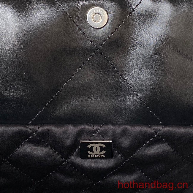 CHANEL 22 HANDBAG Calfskin & Guns-Tone Metal AS3261 black 